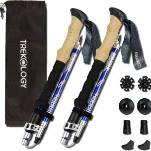 Trekology Trek-Z Collapsible Hiking & Trekking Poles - Balance Support for Seniors, Women, and Men, 2pc Per Set