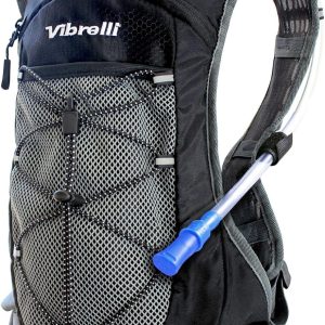 Vibrelli Hydration Pack & 2L Hydration Water Bladder - High Flow Bite Valve - Hydration Backpack with Storage - Lightweight Running Backpack, Cycling, Hiking, Ski for Men, Women & Kids